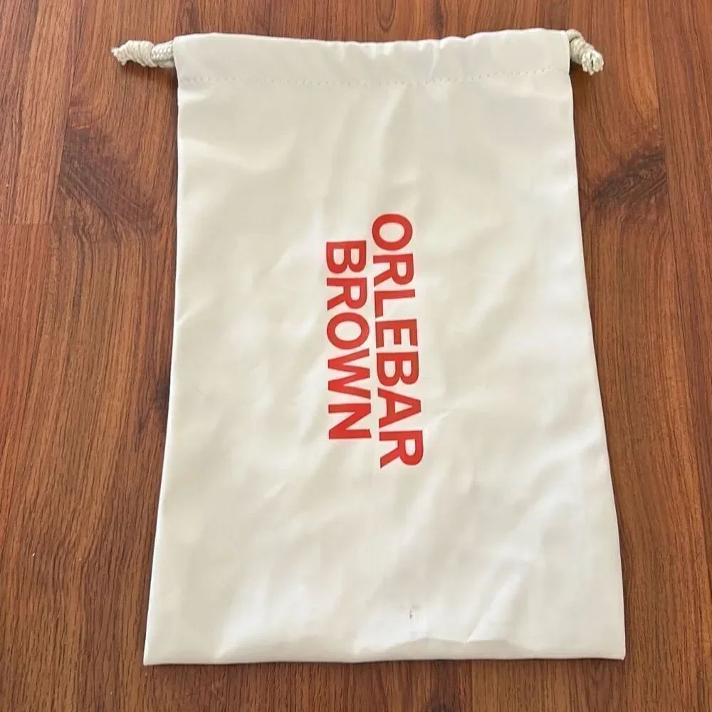 Orlebar Brown cream and red rubber dust bag shoe bag small